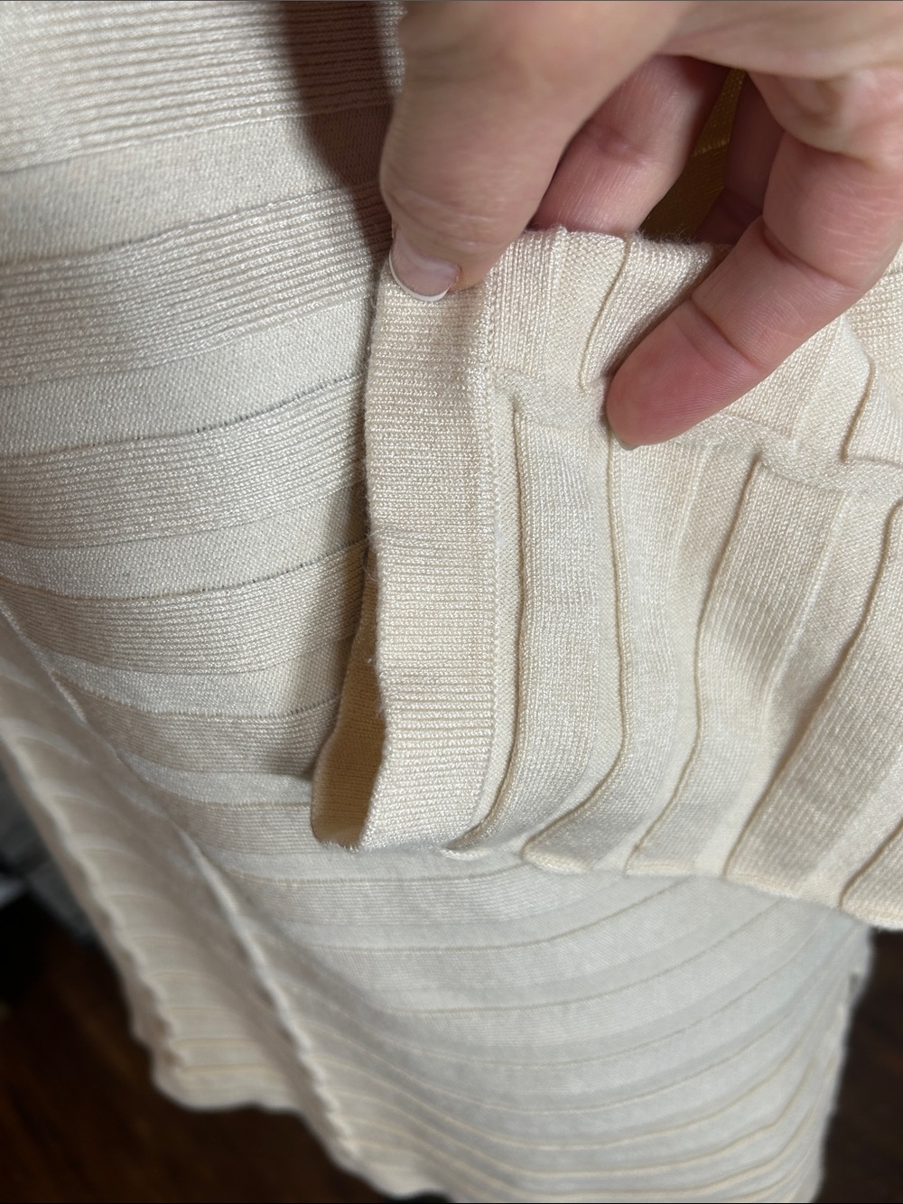 Chico's Soft Cream Ribbed Top - Picture 6 of 12